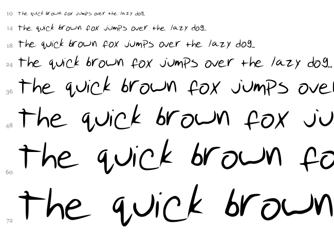 Pudding Script font waterfall